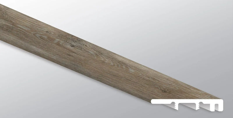 Cyrus 2.0 Dulles Tails Semi Gloss End Cap Wood Look Lvt Moldings 1.5x0.25 close up