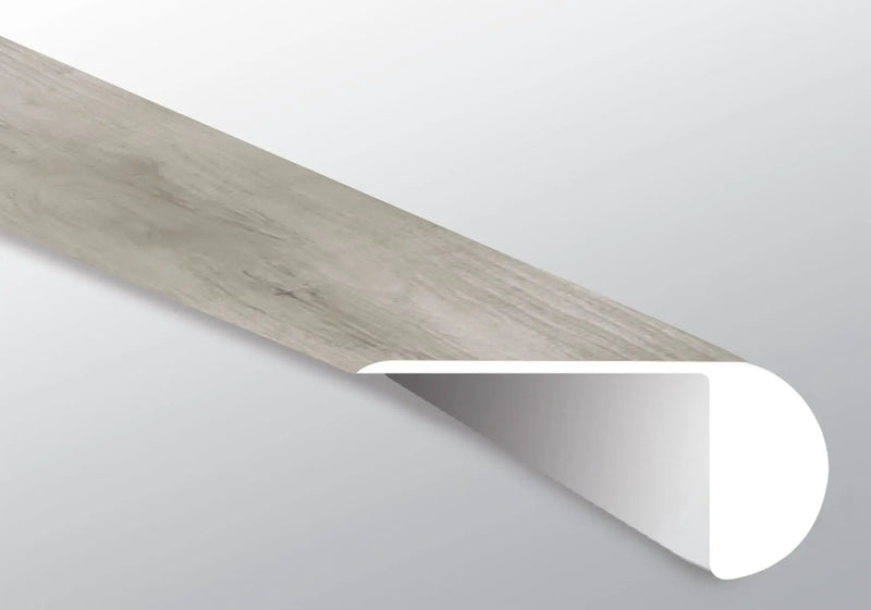 Cyrus Dunite Oak Semi Gloss Overlap Stair Nose Wood Look Lvt Moldings 2.23x1.03 close up