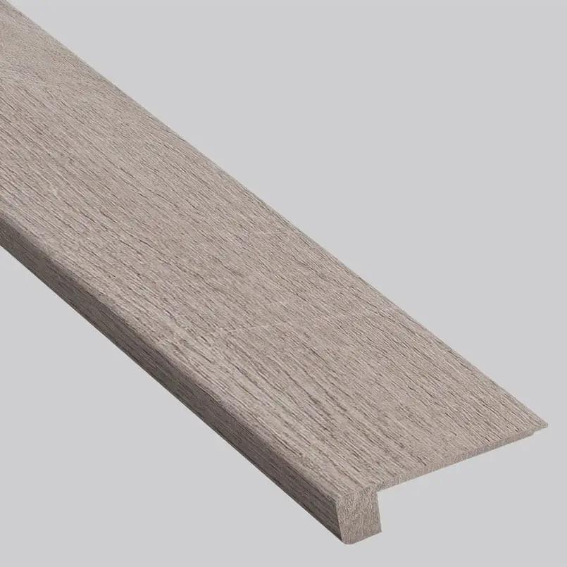 Smithcliffs Emridge Semi Gloss Flush Stair Nose End Cap Wood Look Rigid Core Moldings 4.53x0.94 close up