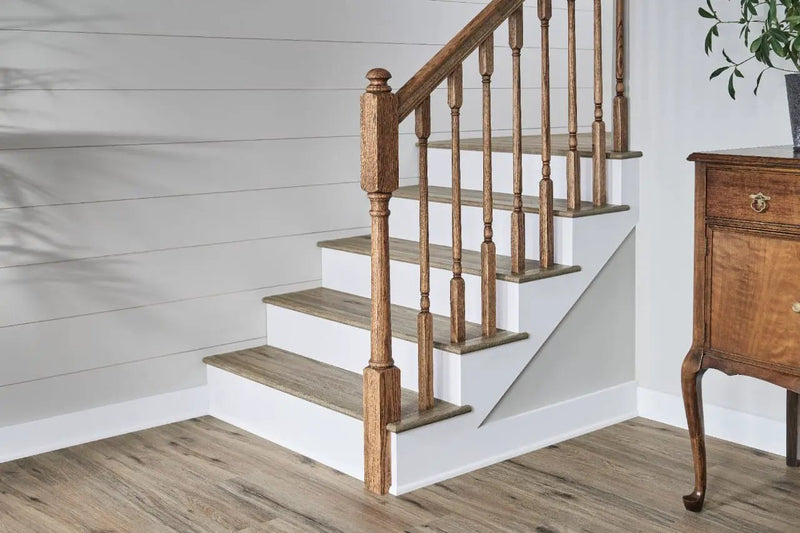 Cyrus Fauna Semi Gloss Quarter Round Wood Look Lvt Moldings 0.64x0.75 in a finished room