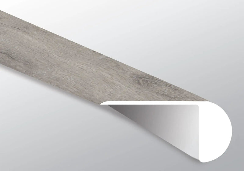 Glenridge Elmwood Ash Semi Gloss Overlap Stair Nose Wood Look Lvt Moldings 2.23x1.03 close up