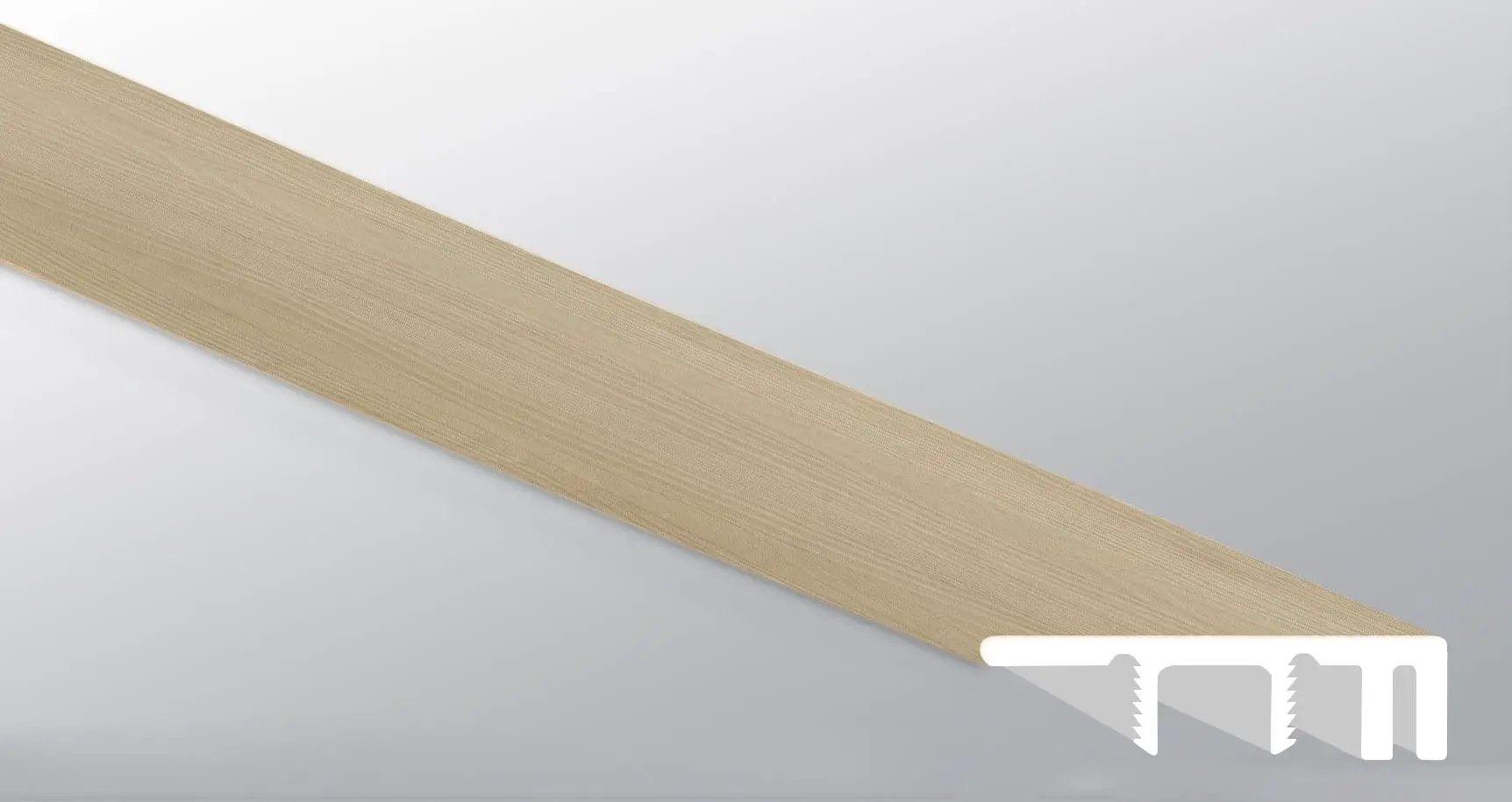 Laurel Flaxen Semi Gloss Wood Look Lvt Moldings 1.5x0.529 close up
