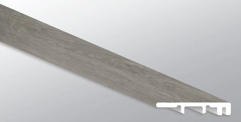 Cyrus Grayton Semi Gloss End Cap Wood Look Lvt Moldings 1.5x0.25 close up