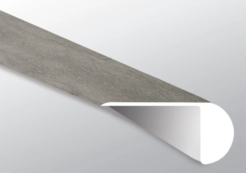 Cyrus Grayton Semi Gloss Overlap Stair Nose Wood Look Lvt Moldings 2.23x1.03 close up