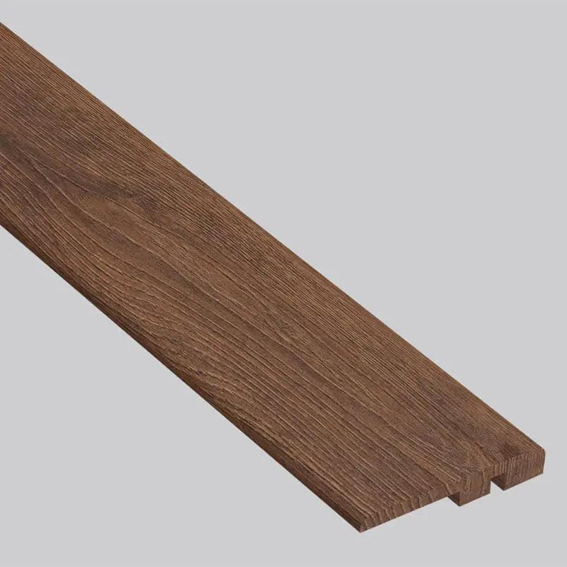 Smithcliffs Hillsdale Semi Gloss End Cap Wood Look Rigid Core Moldings 1.5x0.25 close up