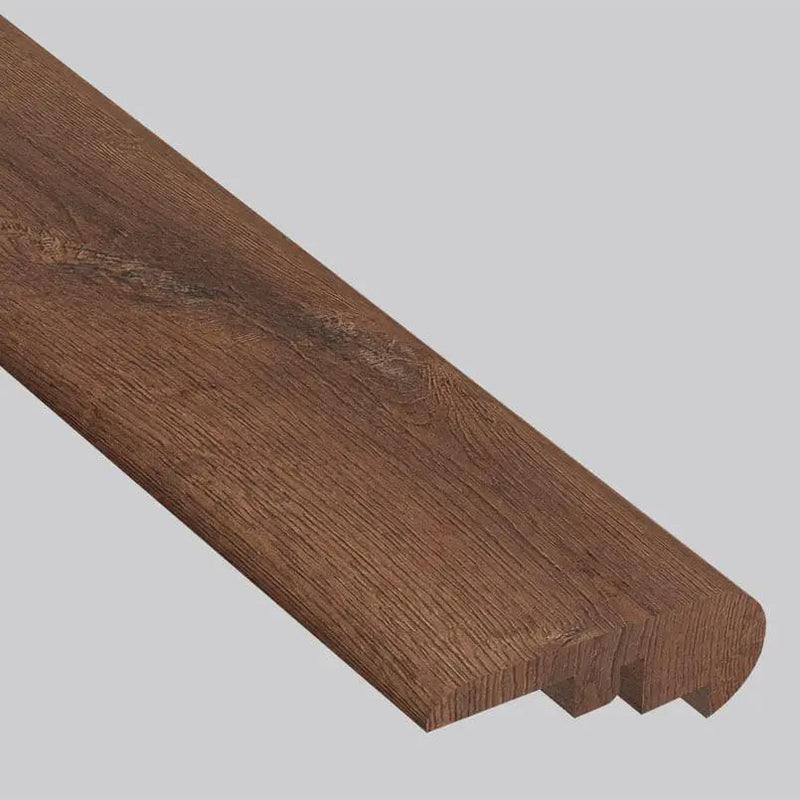 Smithcliffs Hillsdale Semi Gloss Overlap Stair Nose Wood Look Rigid Core Moldings 2.23x1.03 close up