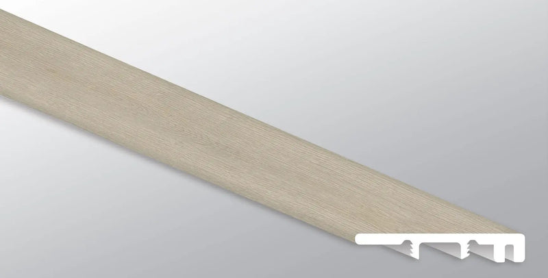 Cyrus 2.0 Honeybella Oak Semi Gloss End Cap Wood Look Lvt Moldings 1.5x0.25 close up