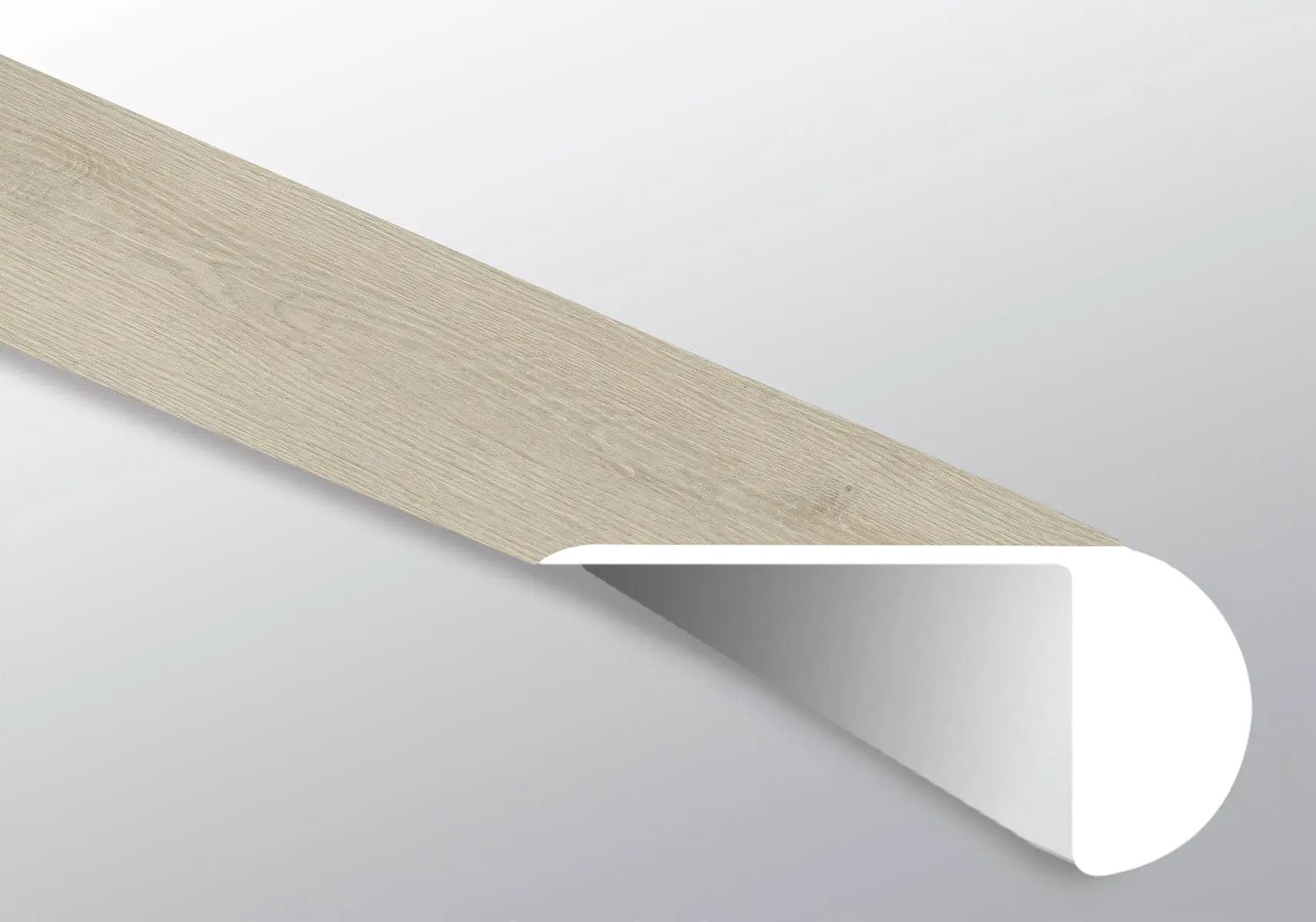 Cyrus 2.0 Honeybella Oak Semi Gloss Overlap Stair Nose Wood Look Lvt Moldings 2.23x1.03 close up