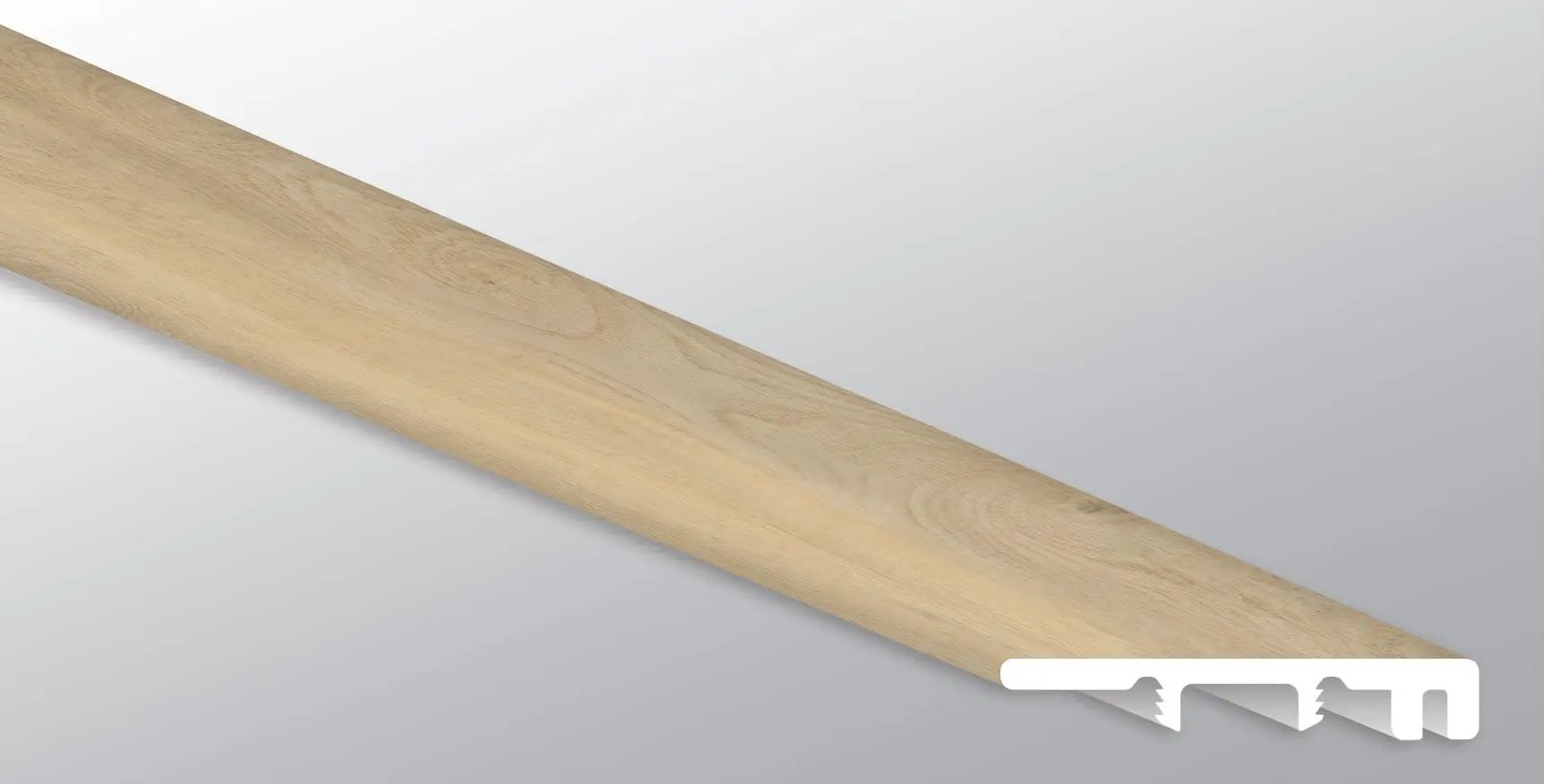 Laurel Honey Hollow Semi Gloss End Cap Wood Look Lvt Moldings 1.5x0.25 close up