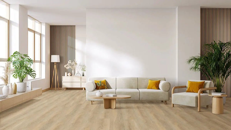 Laurel Honey Hollow Semi Gloss Wood Look Lvt Moldings 12x1.25 1.25 inch in a finished room