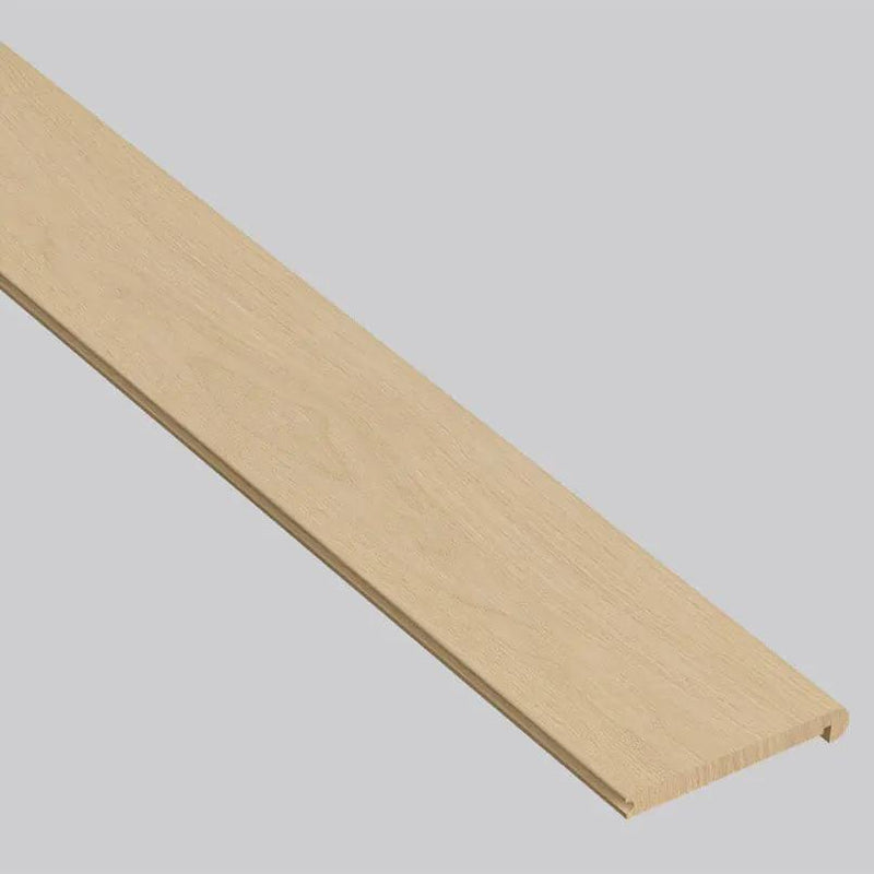 Shorecliffs Houston Trail Semi Gloss Flush Stair Nose Wood Look Rigid Core Moldings 4.53x0.94 close up