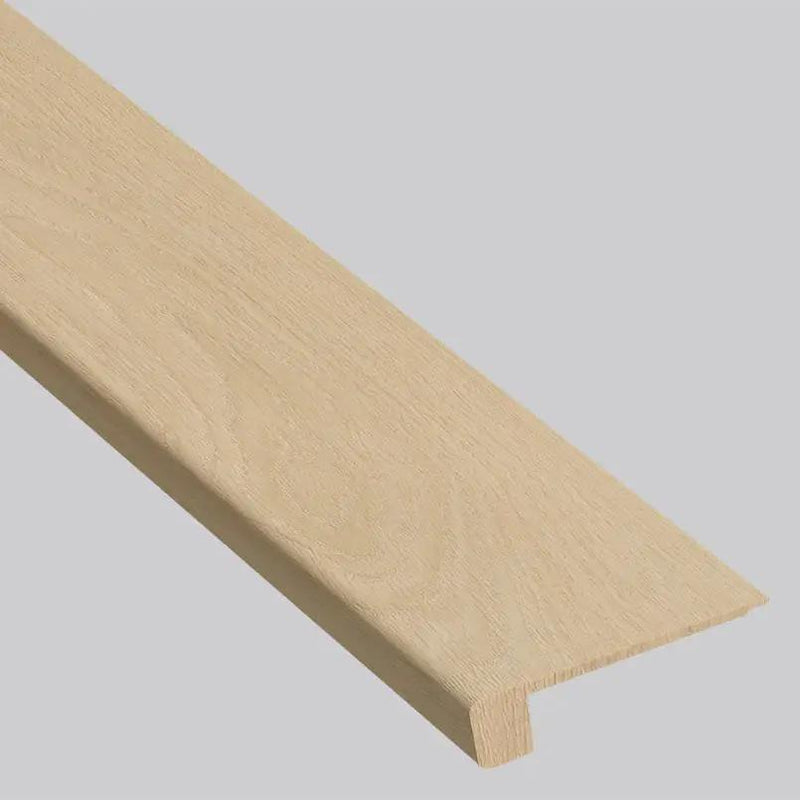 Shorecliffs Houston Trail Semi Gloss Flush Stair Nose End Cap Wood Look Rigid Core Moldings 4.53x0.94 close up