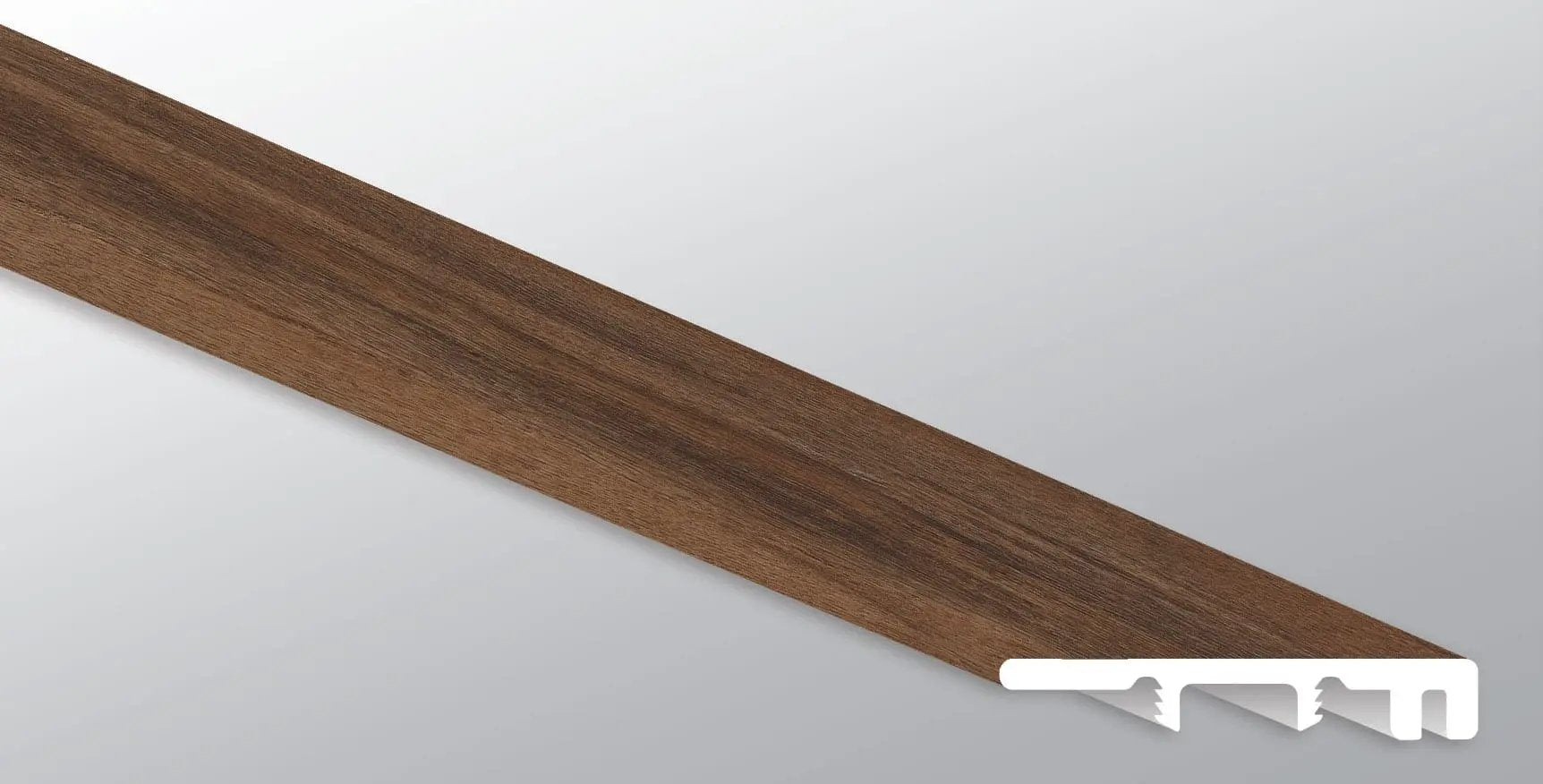 Glenridge Jatoba Semi Gloss End Cap Wood Look Lvt Moldings 1.5x0.25 close up