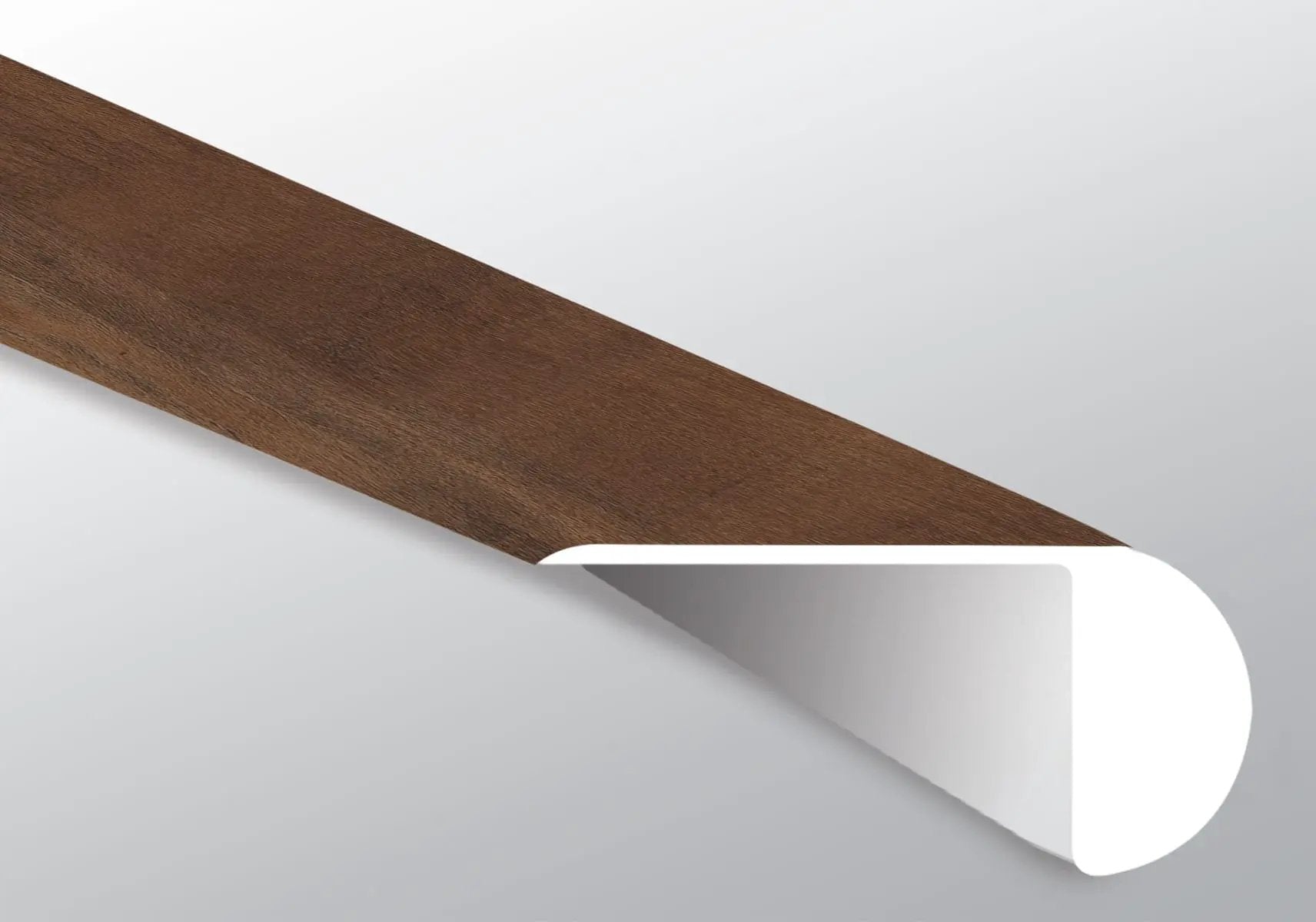 Glenridge Jatoba Semi Gloss Overlap Stair Nose Wood Look Lvt Moldings 2.23x1.03 close up