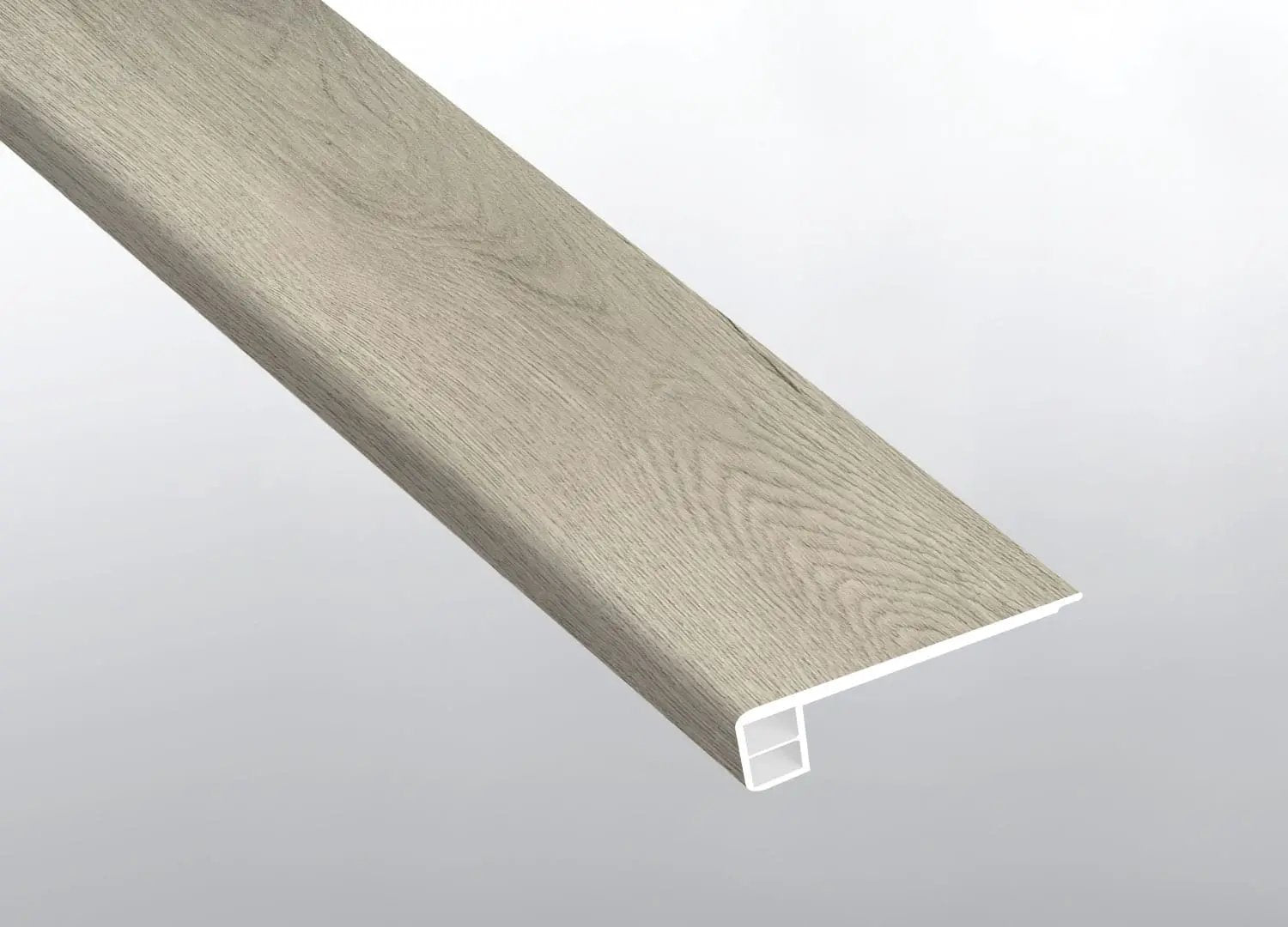 Cyrus Kardigan Semi Gloss Flush Stair Nose End Cap Wood Look Lvt Moldings 2.75x0.75 close up