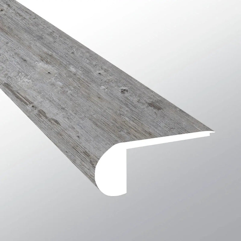Andover Kingsdown Gray Semi Gloss Flush Stair Nose Wood Look Lvt Moldings 2.75x0.75 close up