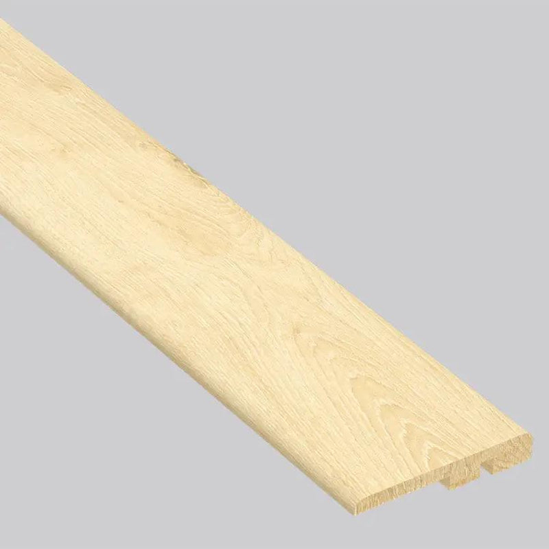 Smithcliffs Lanston Oak Semi Gloss End Cap Wood Look Rigid Core Moldings 1.5x0.25 close up