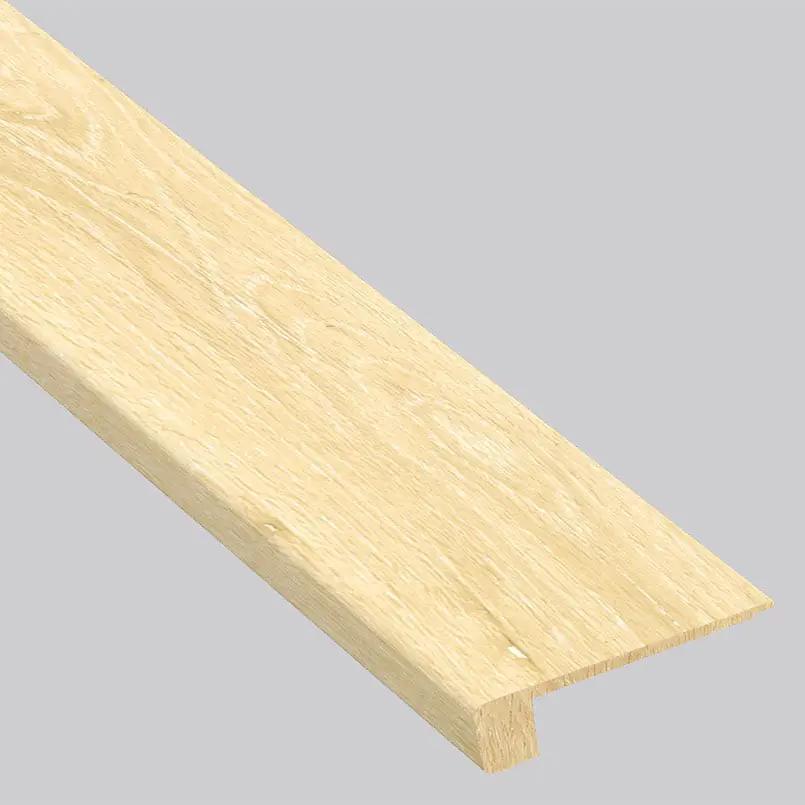 Smithcliffs Lanston Oak Semi Gloss Flush Stair Nose End Cap Wood Look Rigid Core Moldings 4.53x0.94 close up