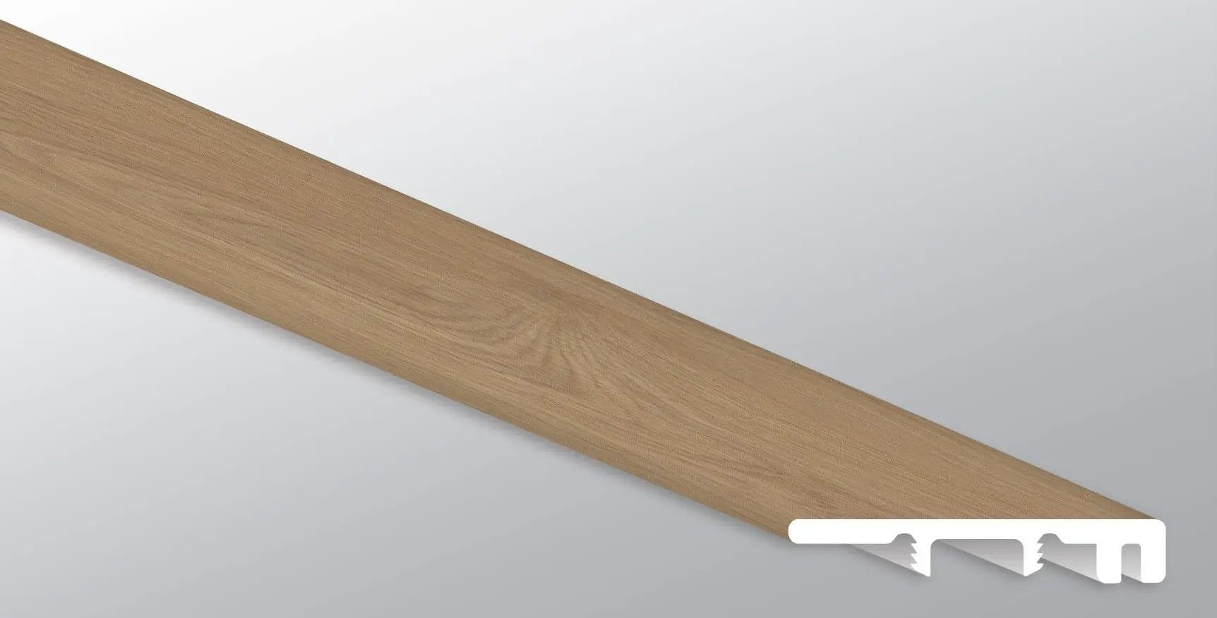 Laurel Larkin Semi Gloss End Cap Wood Look Lvt Moldings 1.5x0.25 close up