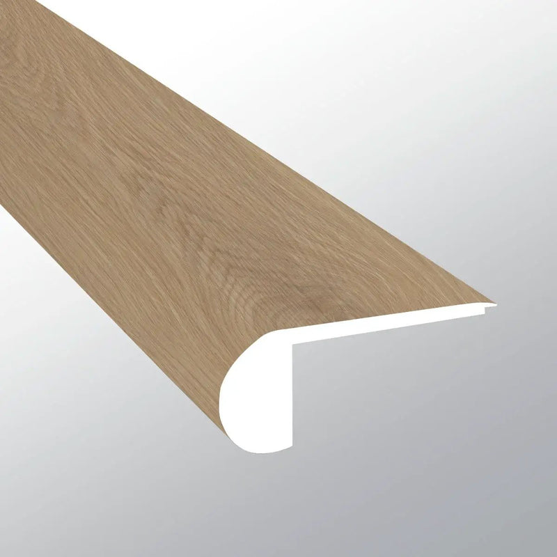 Laurel Larkin Semi Gloss Flush Stair Nose Wood Look Lvt Moldings 2.75x0.75 close up