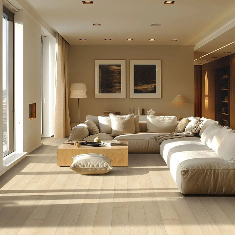 Cyrus Lenexa Creek Semi Gloss Wood Look Lvt Moldings 12x1.25 in a finished room