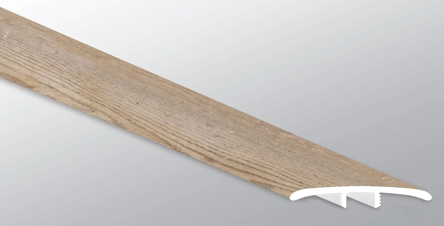 Glenridge Lime Washed Oak Semi Gloss T Molding Wood Look Lvt Moldings 1.77x0.28 close up