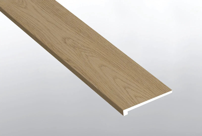 Laurel Linen Loggia Semi Gloss Wood Look Lvt Moldings 12x1.25 1.25 inch close up