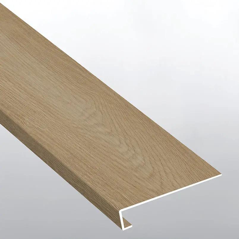 Laurel Linen Loggia Semi Gloss Wood Look Lvt Moldings 12x1.25 0.18 inch close up