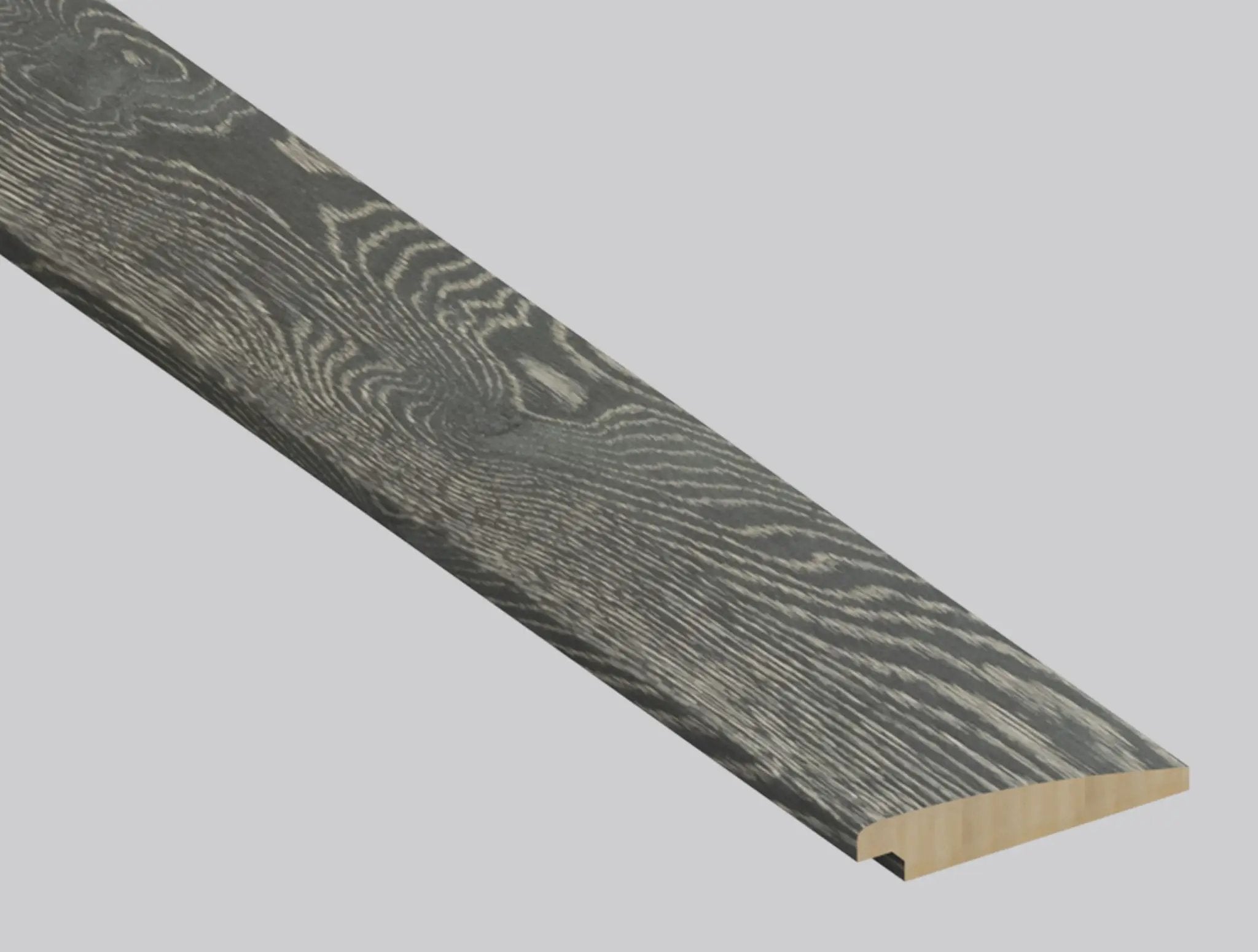 Woodhills Liora Oak Wood Semi Gloss Stair Riser Look Moldings 1.77x0.345 close up