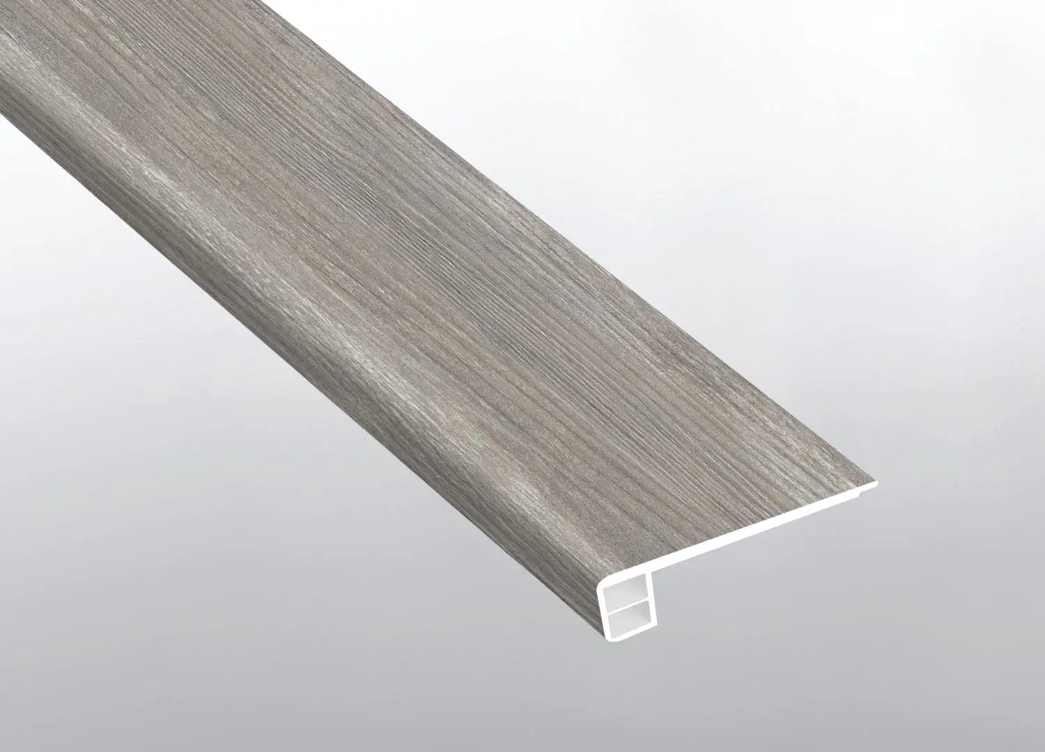 Ashton Loton Hill Semi Gloss Flush Stair Nose End Cap Wood Look Lvt Moldings 2.75x0.75 close up