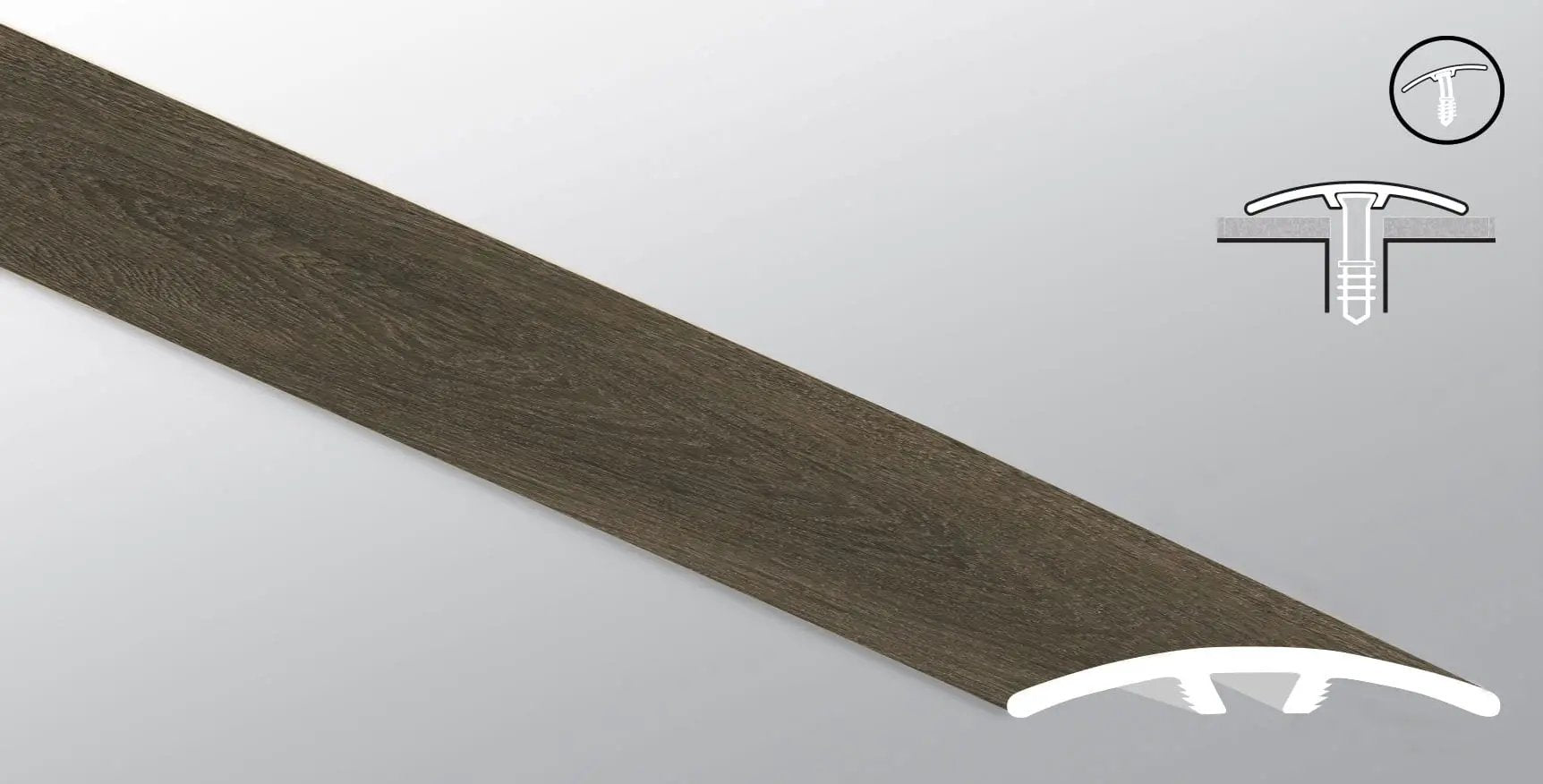 Acclima Louis Hill Semi Gloss Stair Riser Wood Look Lvt Moldings 1.59x0.18 close up