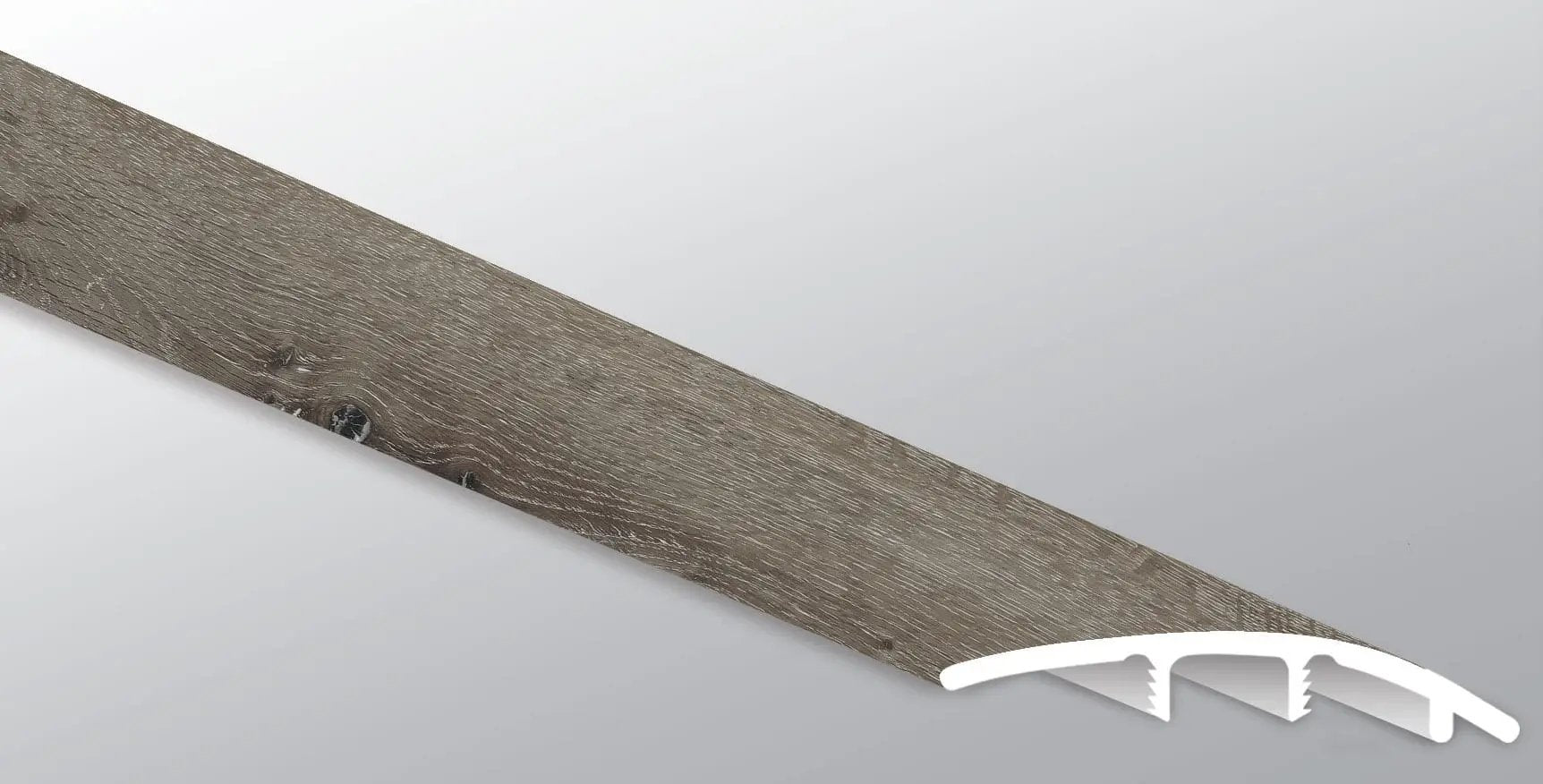 Glenridge Charcoal Oak Semi Gloss Stair Riser Wood Look Lvt Moldings 1.77x0.345 close up