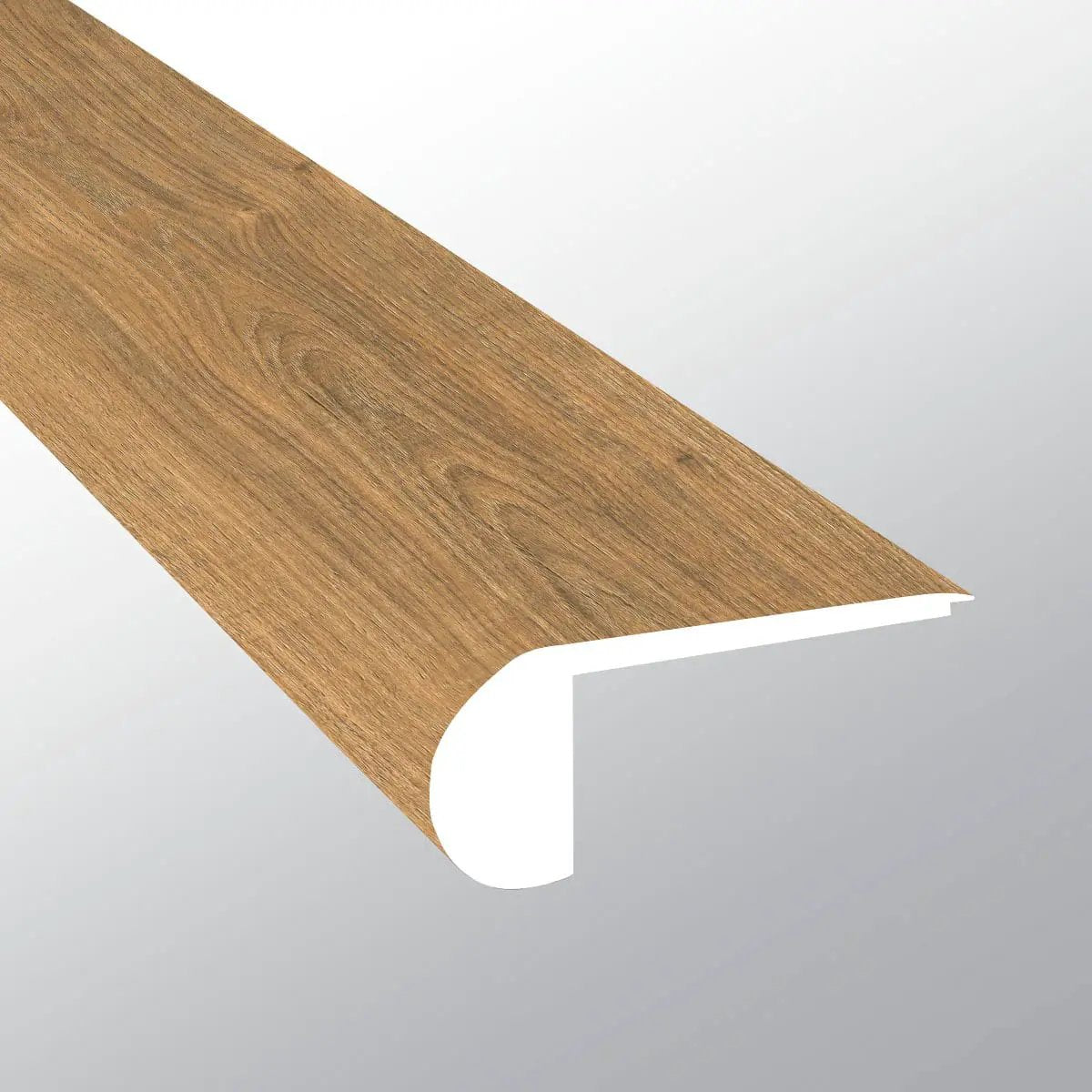 Wayne Parc Macland Semi Gloss Flush Stair Nose Wood Look Lvt Moldings 2.75x0.75 close up