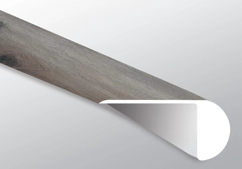 Glenridge Midnight Maple Semi Gloss Overlap Stair Nose Wood Look Lvt Moldings 2.23x1.03 close up