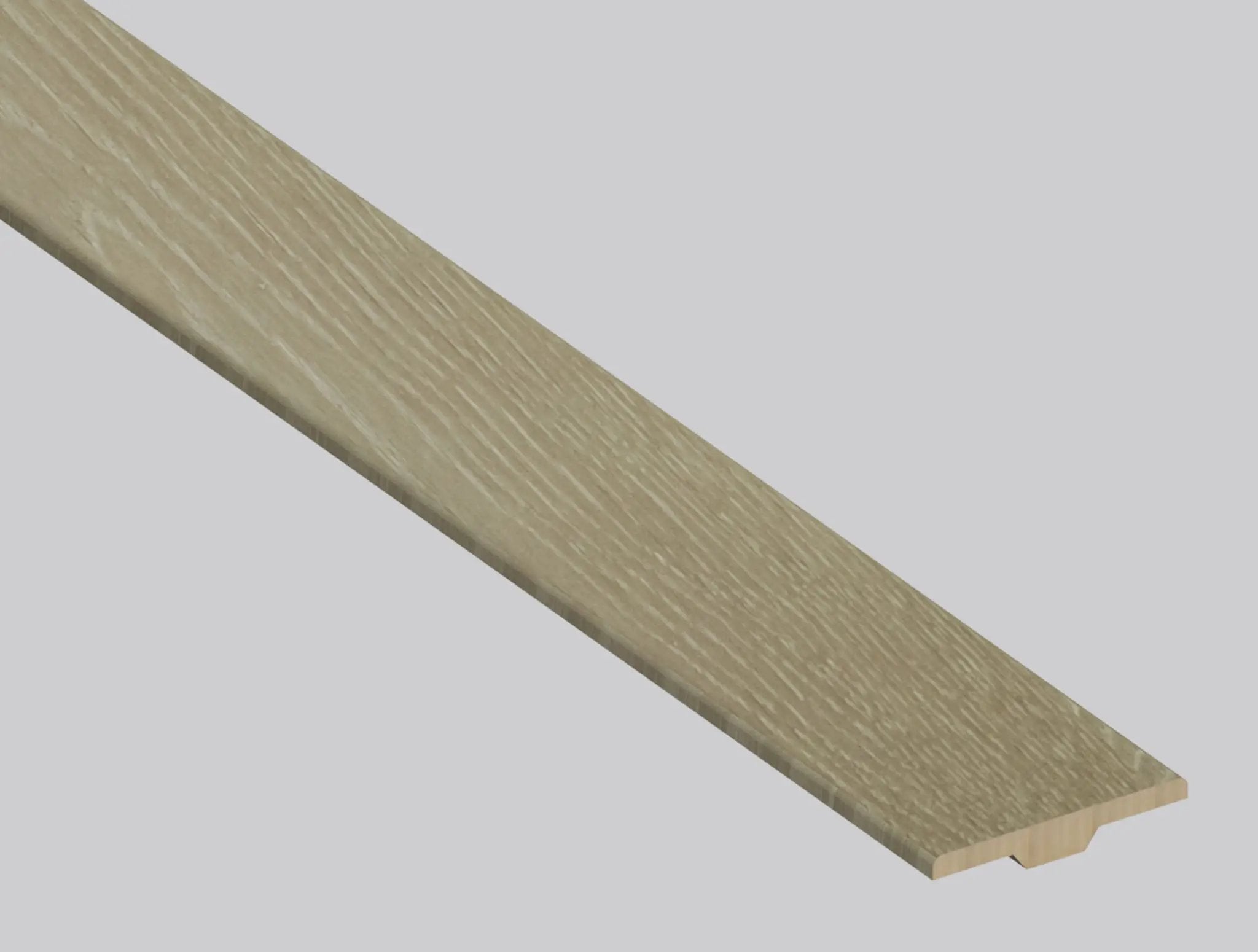 Woodhills Moorville Oak Wood Semi Gloss T Molding Look Moldings 1.25x0.28 close up