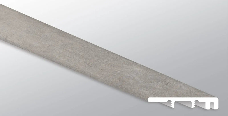 Trecento Mountains Gray Semi Gloss End Cap Lvt Moldings 1.5x0.25 close up