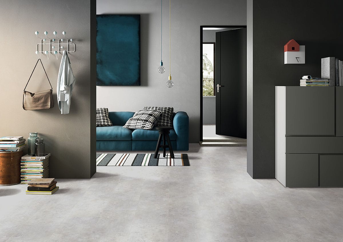 Trecento Mountains Gray Semi Gloss T Molding Lvt Moldings 1.77x0.28 in a finished room
