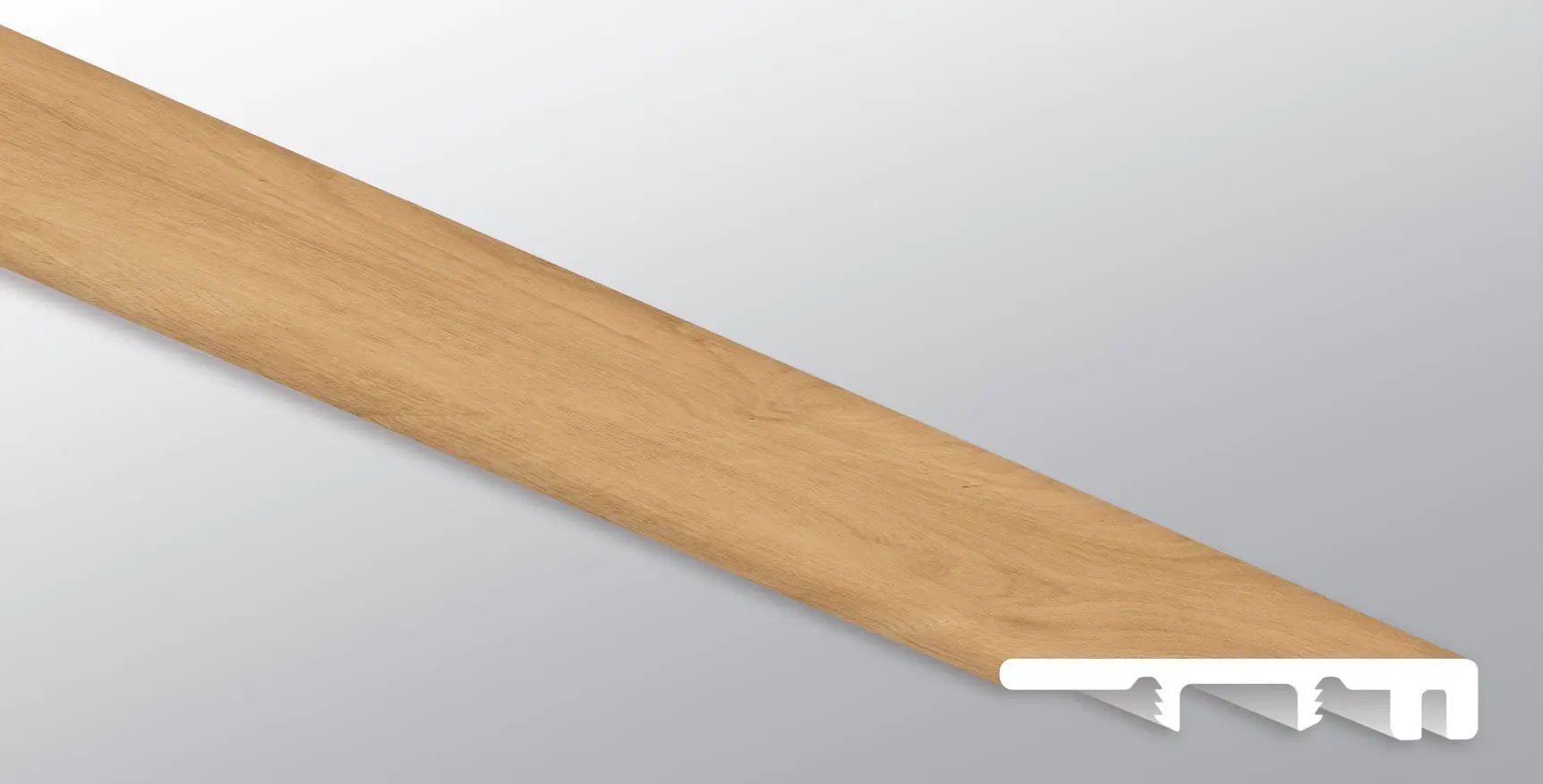 Acclima Mt Sande Semi Gloss End Cap Wood Look Lvt Moldings 1.5x0.25 close up