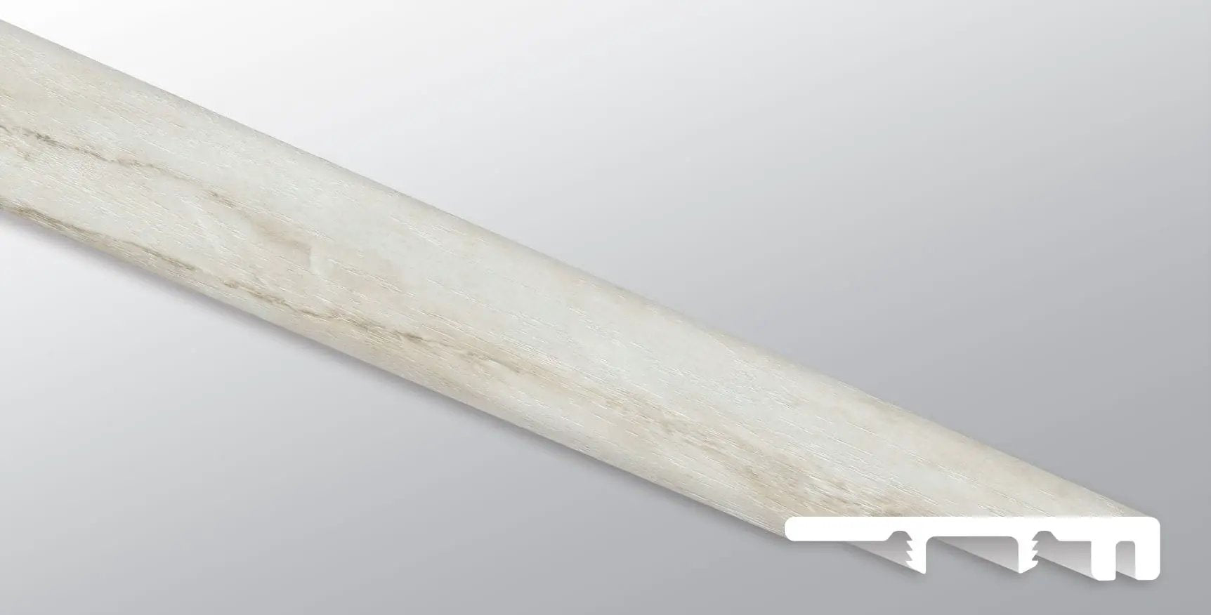 Trecento Quarzo Taj Semi Gloss End Cap Marble Look Lvt Moldings 1.5x0.25 close up