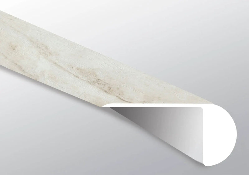 Trecento Quarzo Taj Semi Gloss Overlap Stair Nose Marble Look Lvt Moldings 2.23x1.03 close up