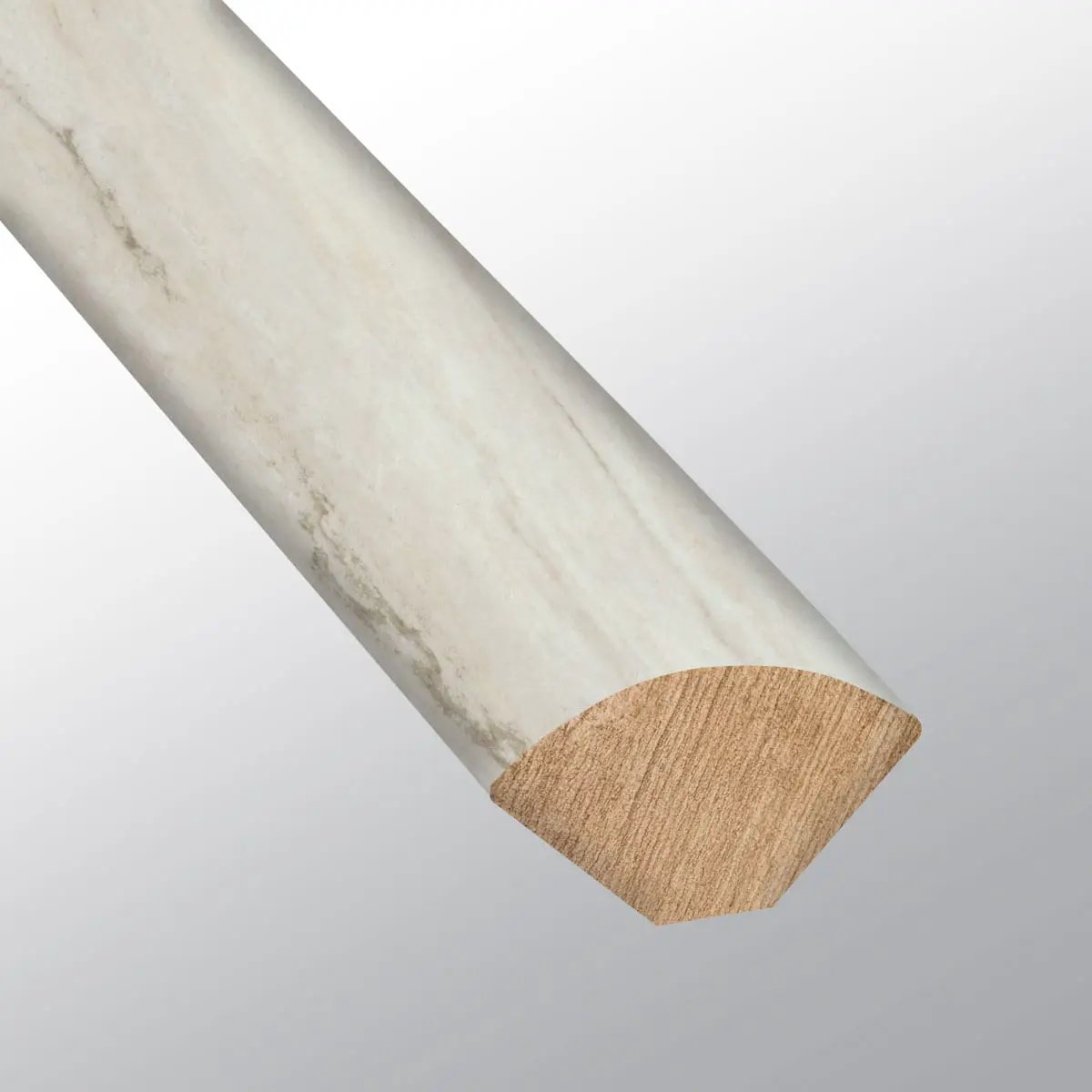 Trecento Quarzo Taj Semi Gloss Quarter Round Marble Look Lvt Moldings 0.64x0.75 close up