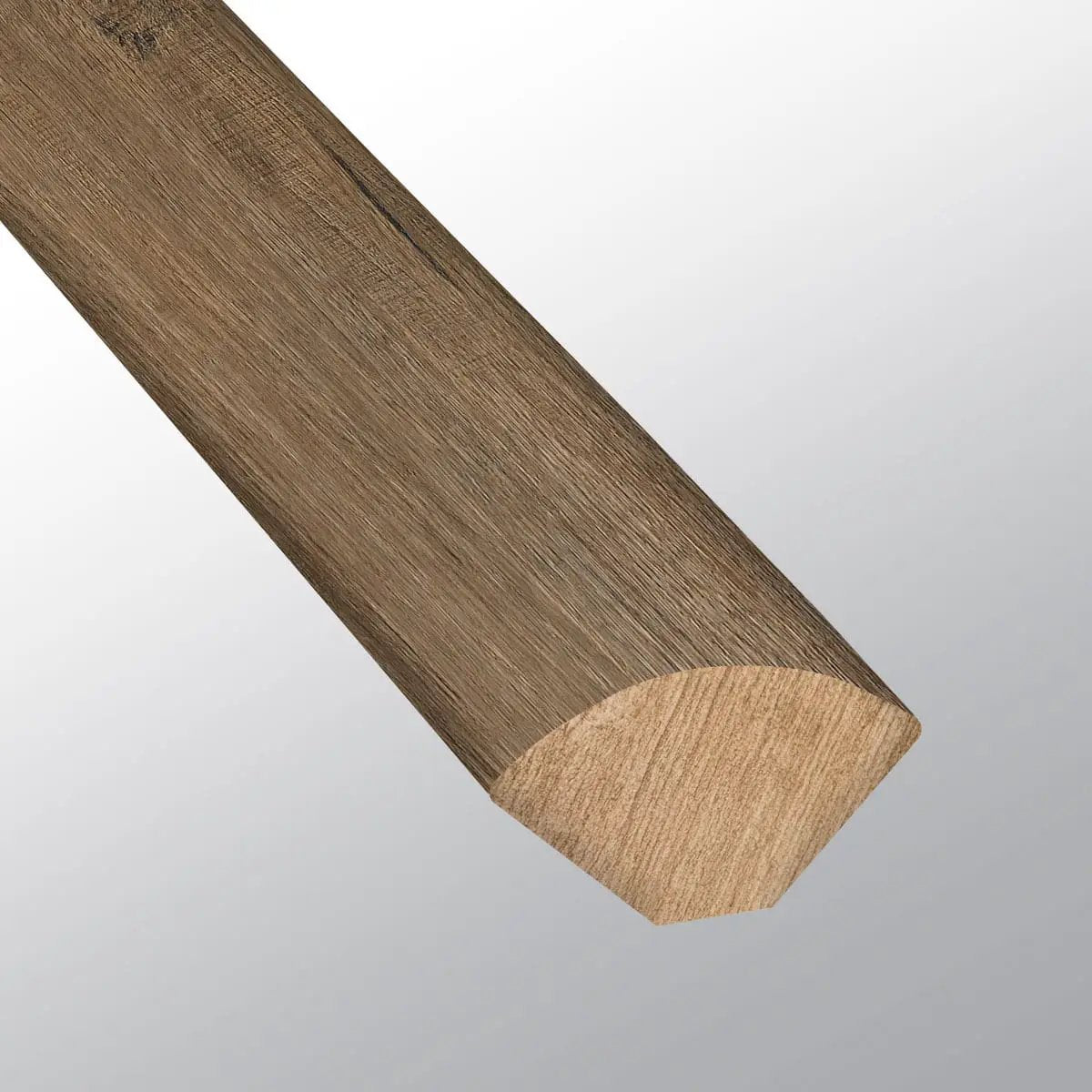 Glenridge Reclaimed Oak Semi Gloss Quarter Round Wood Look Lvt Moldings 0.64x0.75 close up