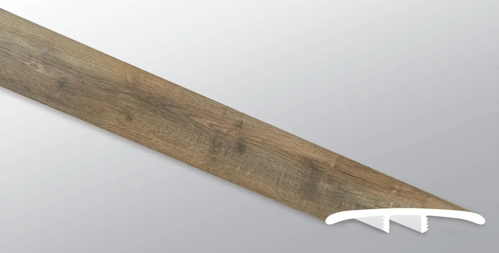 Glenridge Reclaimed Oak Semi Gloss T Molding Wood Look Lvt Moldings 1.77x0.28 close up