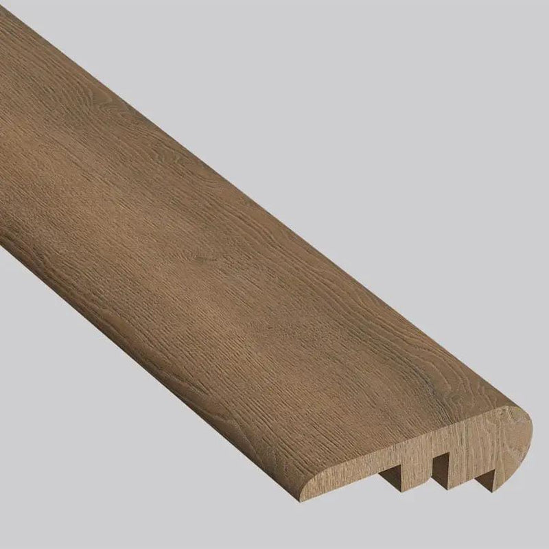 Shorecliffs Roghan Semi Gloss Overlap Stair Nose Wood Look Rigid Core Moldings 2.23x1.03 close up
