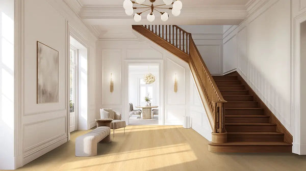 Xl Studio Roswell Semi Gloss Wood Look Lvt Moldings 2.75x0.75 in a finished room