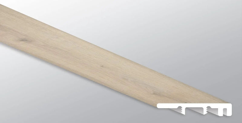 Cyrus Runmill Isle Semi Gloss End Cap Wood Look Lvt Moldings 1.5x0.25 close up