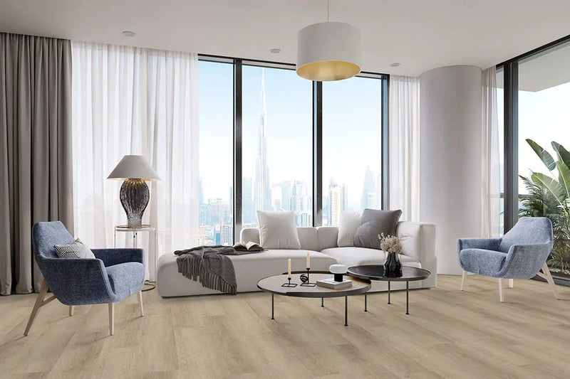 Laurel Saddle Wood Semi Gloss Look Lvt Moldings 12x1.25 1.25 inch in a finished room