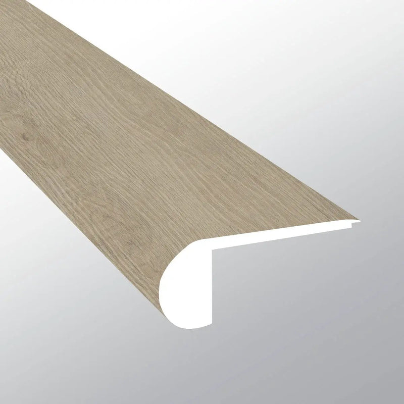 Laurel Saddle Wood Semi Gloss Flush Stair Nose Look Lvt Moldings 2.75x0.75 close up