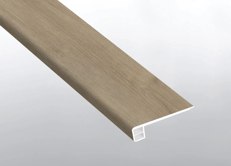 Cyrus Sandino Semi Gloss Flush Stair Nose End Cap Wood Look Lvt Moldings 2.75x0.75 close up