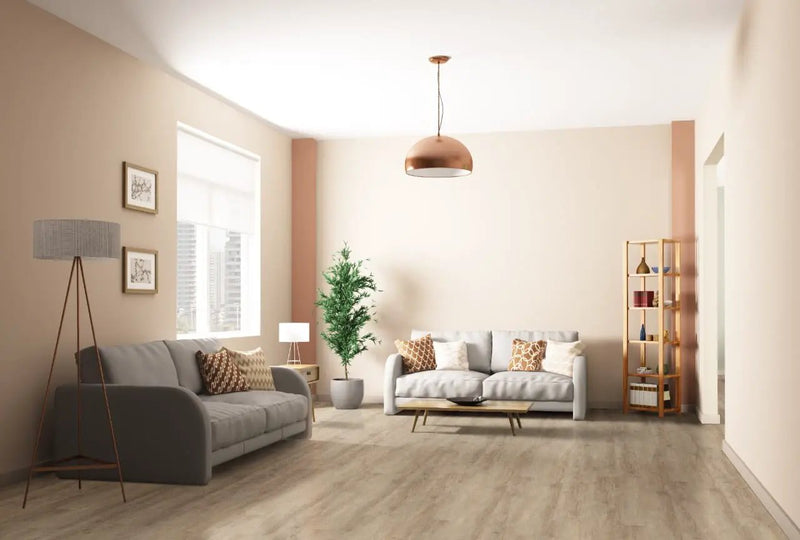 Cyrus Sandino Semi Gloss Flush Stair Nose End Cap Wood Look Lvt Moldings 2.75x0.75 in a finished room